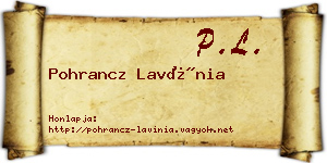 Pohrancz Lavínia névjegykártya